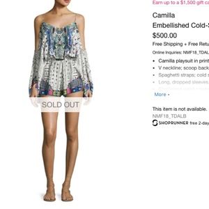 Camilla Embellished Cold-Shoulder Playsuit